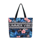NFI essentials Polyester Printed Tote Bag for Women with Zipper, Casual Handbag Shopping, Tote Grocery Portable Bag Eco-Friendly Hobo Bag, Travel, Work, Beach, Office, College (SB-16-D1)