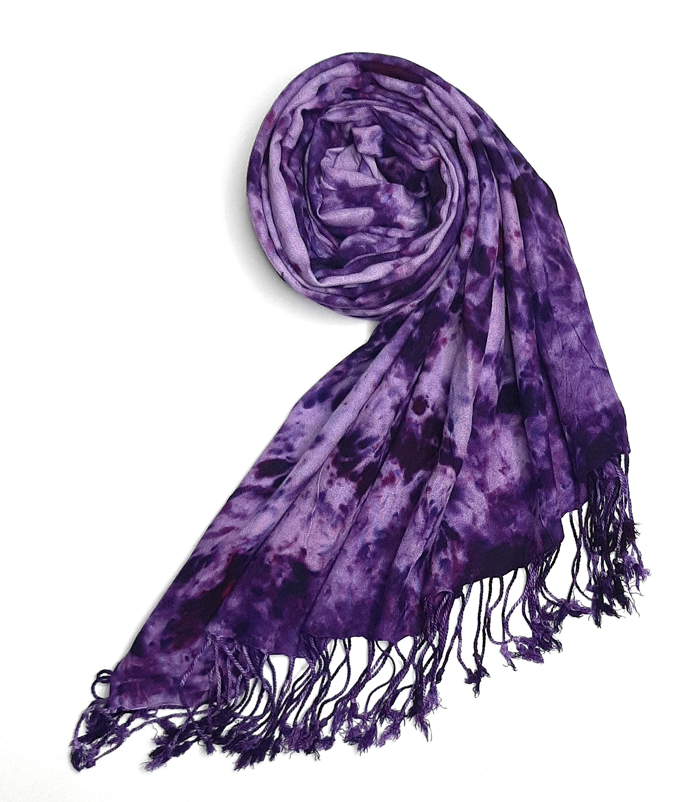 Chandwasia Rayon Scarf, scarves, stole & Shawl Batik Design for Men & Women for Summer & Winters(Black Purpe)