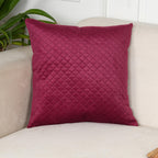 STITCHNEST Quilted Velvet Cushion Covers Set of 5 | Soft Maroon | 12x12 Inches | Premium Sofa & Living Room Décor