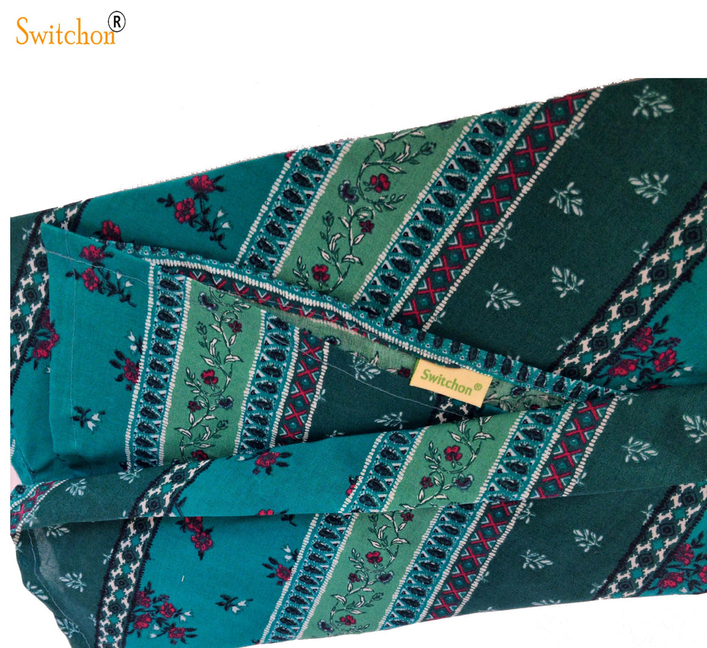 Switchon Rayon Anti Pollution Full face Scarf UV Sun Rays Protection Hijab scarf for women - Free Size (Green_Multi)