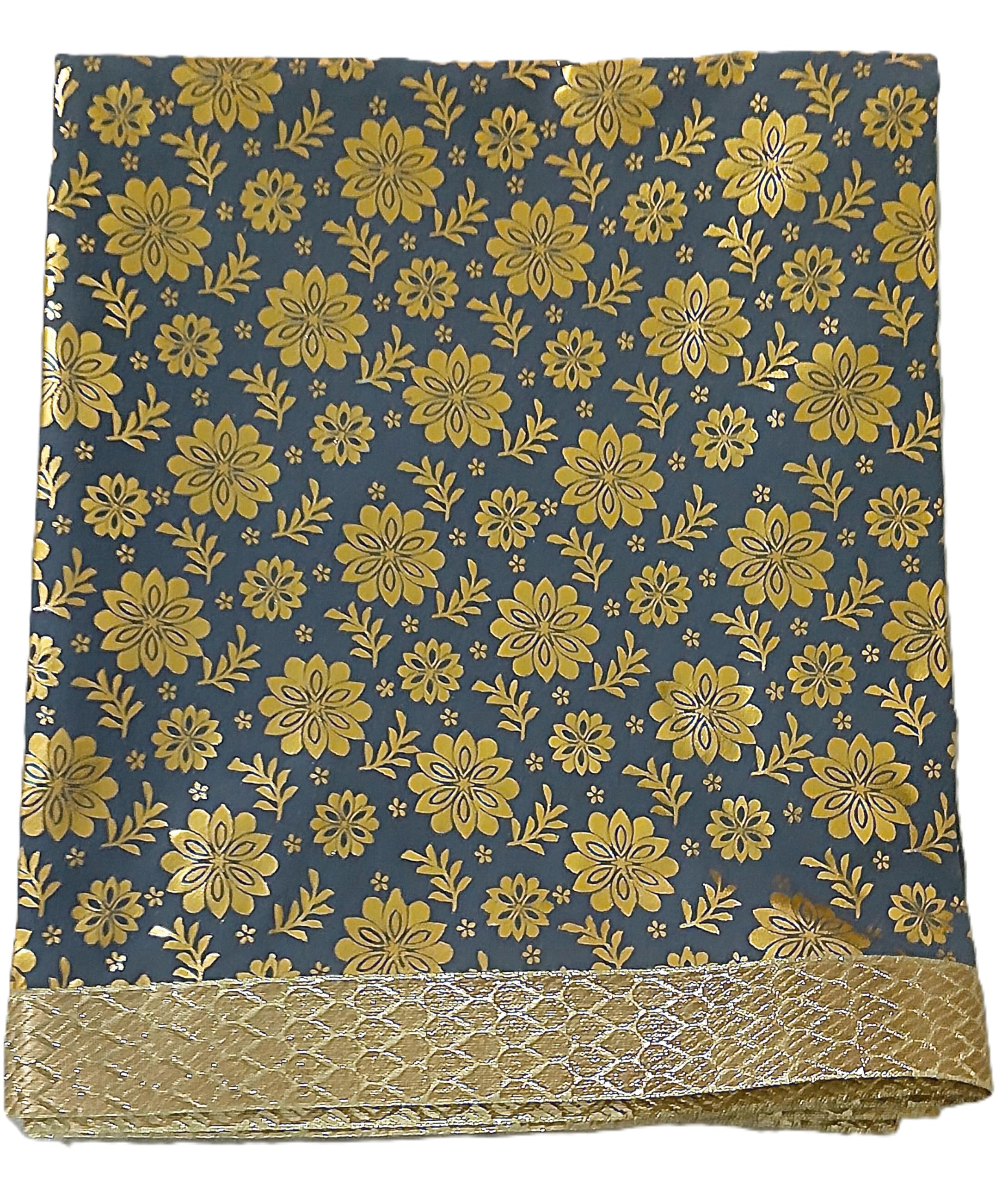 Lakshmi Maa Collection's Rumala Sahib Double Set Gray Golden with Beautiful gota (4 PEC.)