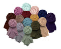ICW Women Soft Chiffon Georgette Scarves Shawl Stoles Long Scarf Wrap Head Scarves (Pack Of 15), For Female, Multicolor