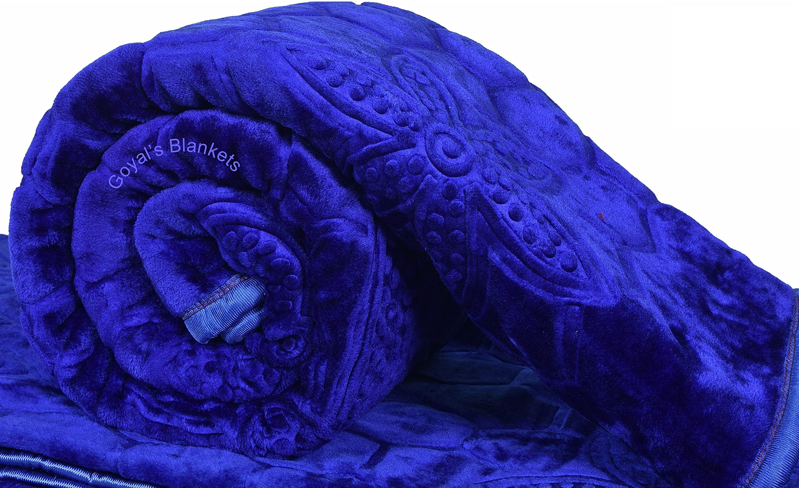 Goyal's Super Soft Mink Single Bed Blanket 500 TC, 63 X 85 Size | Weight 1.4 KG - Blue Kafalo