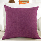 Khooti Decorative Jute Square Cushion Cover Throw Pillow Cover for Living Room Couch Diwan Single Seater Sofa, Modern Boho Medium 18 x 18 Inches / 45 x 45 cm (Colour - Wine)(Set of 1 Piece)-50 TC