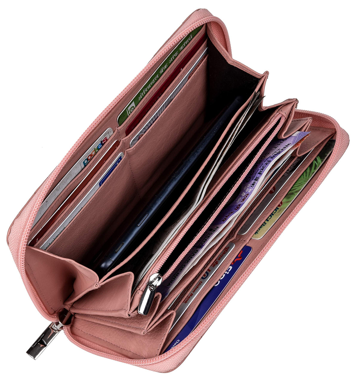 URBAN FOREST Rose Pink Leather Handbag & Leather Wallet Set for Women