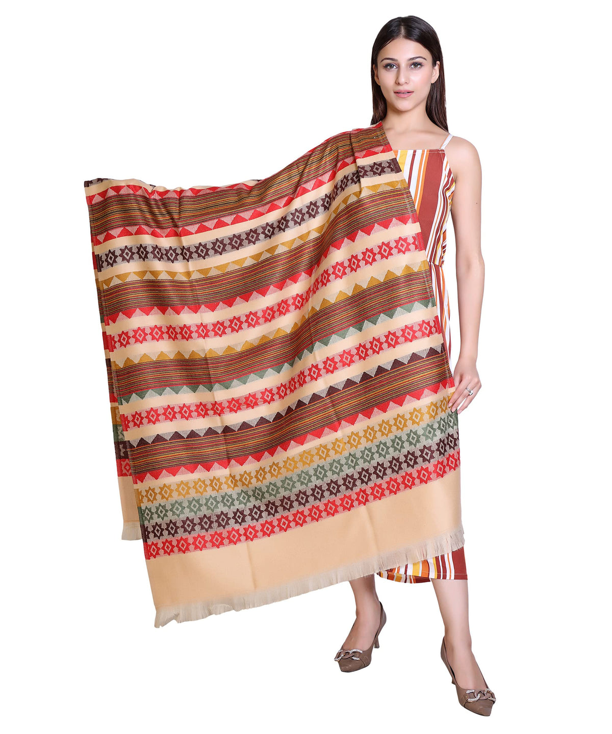 NYOLY Women's Woollen Shawl (Yellow)