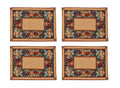 Galaxy Home Decor Dining Table 4 Table Mats ( Mat 13x18 inches ) Washable Cotton Linen Mat Jacquard Fabric, Multicolor (Vegetable Design, 4 Mats) Kafalo