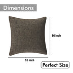 Yellow Weaves Jute Texture Cushion Covers, 16 X 16 Inches, Brown, Set of 5, 250 TC