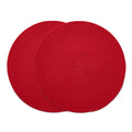 Encasa XO Round Ribbed Cotton Dining Table Mats, Heat Resistant Red Kafalo