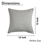 Yellow Weaves Jute Texture 250 TC Cushion Covers, 12 X 12 Inches, Grey, Set Of 5