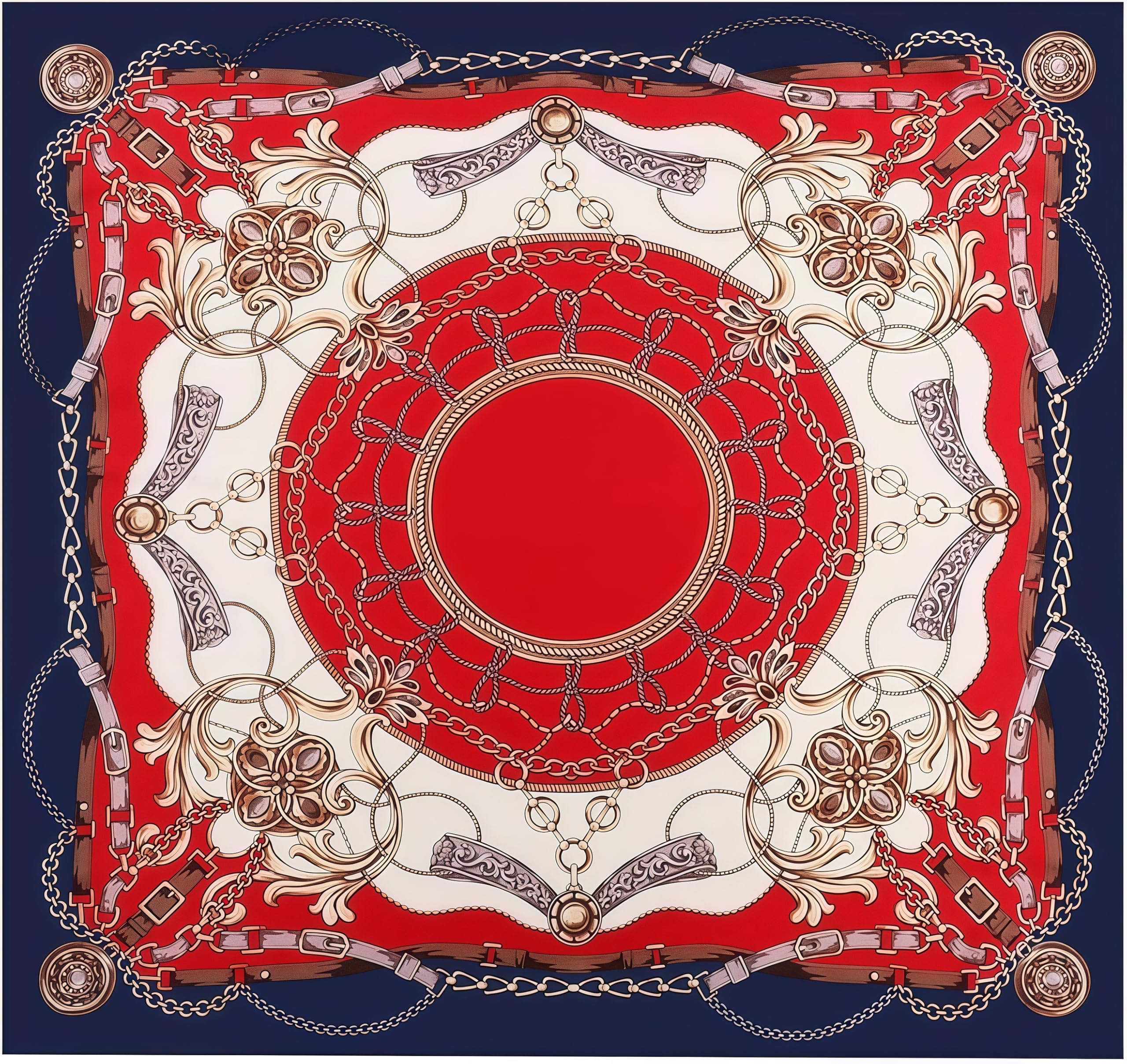 NALNIZ Silk Stylish Scarf, Head Scarves for Women, Stain Square Scarf for Hair Wrapping, Soft Comfy Neck Scarf for Ladies (90x90cm)