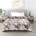 Gullivar Ultra Soft Flannel Printed Double Blanket 220x240 cm | 200 GSM Warm & Cozy All Season AC Blanket for Winter| Duvet/Quilt Throw for Bedroom & Living Room- Beige & White Kafalo