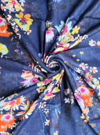 Fabtone Women’s Scarf/Stole | Navy Blue Floral Print | Soft Lightweight Fabric | 70x180 cm | All-Season Fashion Accessory | Stylish Women’s Wrap | Dust & Sun Protection