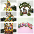 Beautiful Decoatives for Home Temple, Set of 5 Decorative Pieces with 8 AST Sakhi for Radha Krishna. Janmashtami Special.