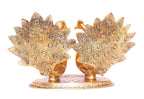 KridayKraft Double Peacock Metal Statue, Lovers Peacock Couple, Animal Showpiece Figurines, Feng Shui as Table Top Figurine for Living Room, Office, Bedroom, Decorative