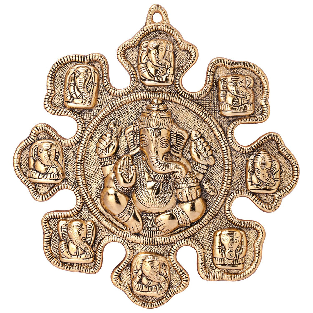 Prince Home Decor & Gifts Multicolour Handmade Decorative Metal Aast Vinayak Ganesh Ji Statue