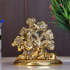 KridayKraft Lord Krishna Metal Statue, Krishna Murti Playing Flute with Cow for Temple Pooja, Decor Your Home, Office & Gift Your Relatives, Showpiece Figurines, Religious Idol