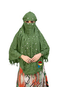 PRACHARAN Women Cotton Stylish Hand Printed Scarf, Anti Pollution Full face Scarf With UV Sun Rays Protection scarve for Women and Girls (Mahendi)