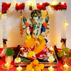 SOLOBOLO Mandir Foldable Backdrop Stand for Ganpati ,Navratri,Durga Pooja,Ideal for Home Mandir and Office as Backdrop Frame, Festival Decoration Item (b) 30x24 Inch