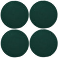 Encasa XO Round Ribbed Cotton Dining Table Mats, Heat Resistant Dark Green Kafalo