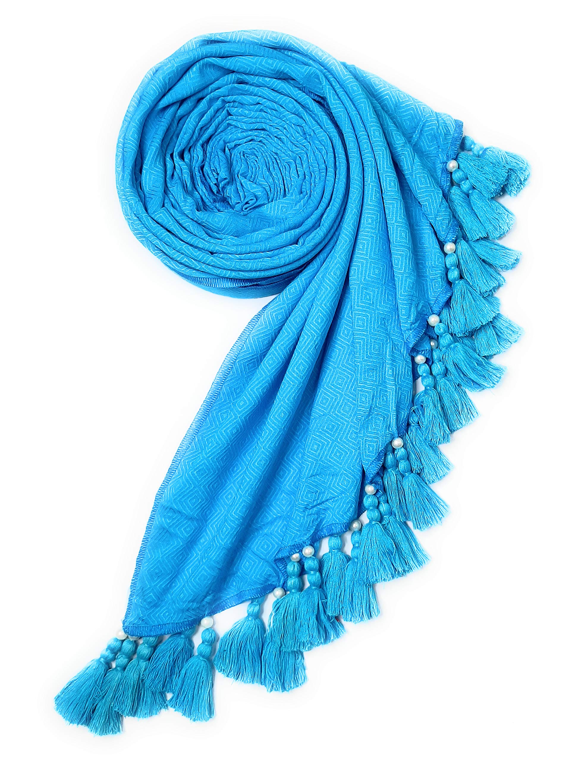 Chandwasia scarves, Viscose Fabric stole & Shawl || Scarf Stoles for Girls/Ladies/Women/Men for Summer & Winters(Light Blue)
