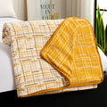Story@Home Dohar Double Bed Cotton 100% | 150GSM 225 x240 cm Quilt AC Blanket for Summer | AC Comforter Double Bed | Yellow & White, Criss Cross Reversible Design Duvet | All-Season Blanket Kafalo