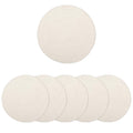 Encasa XO Round Ribbed Cotton Dining Table Mats, Heat Resistant Off White Kafalo