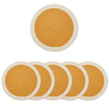 Encasa XO Dining Table Mats, Round Ribbed Cotton, Heat Resistant Yellow Kafalo