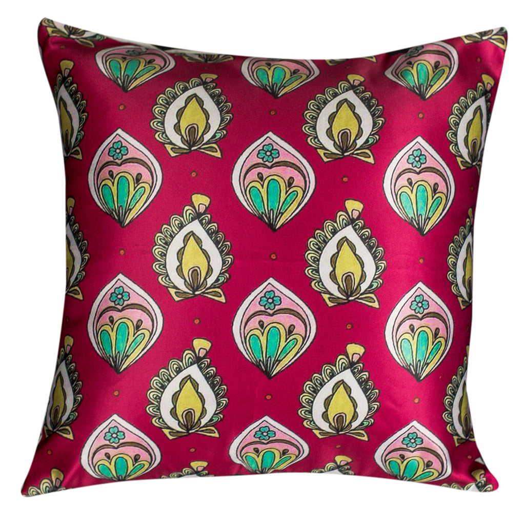 Vendola Mocha Microfiber Satin 250TC Cushion Pillow Covers, Coffee Brown, Set of 5(Motif,20x20)