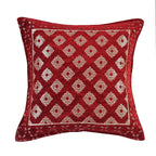 DECOMIZER Jacquard Geomteric Cushion Covers 16 Inch X 16 Inch Set Of 2 Ethnic Motifs 240 TC Cushion Covers,Design- Diamond,Color- Maroon