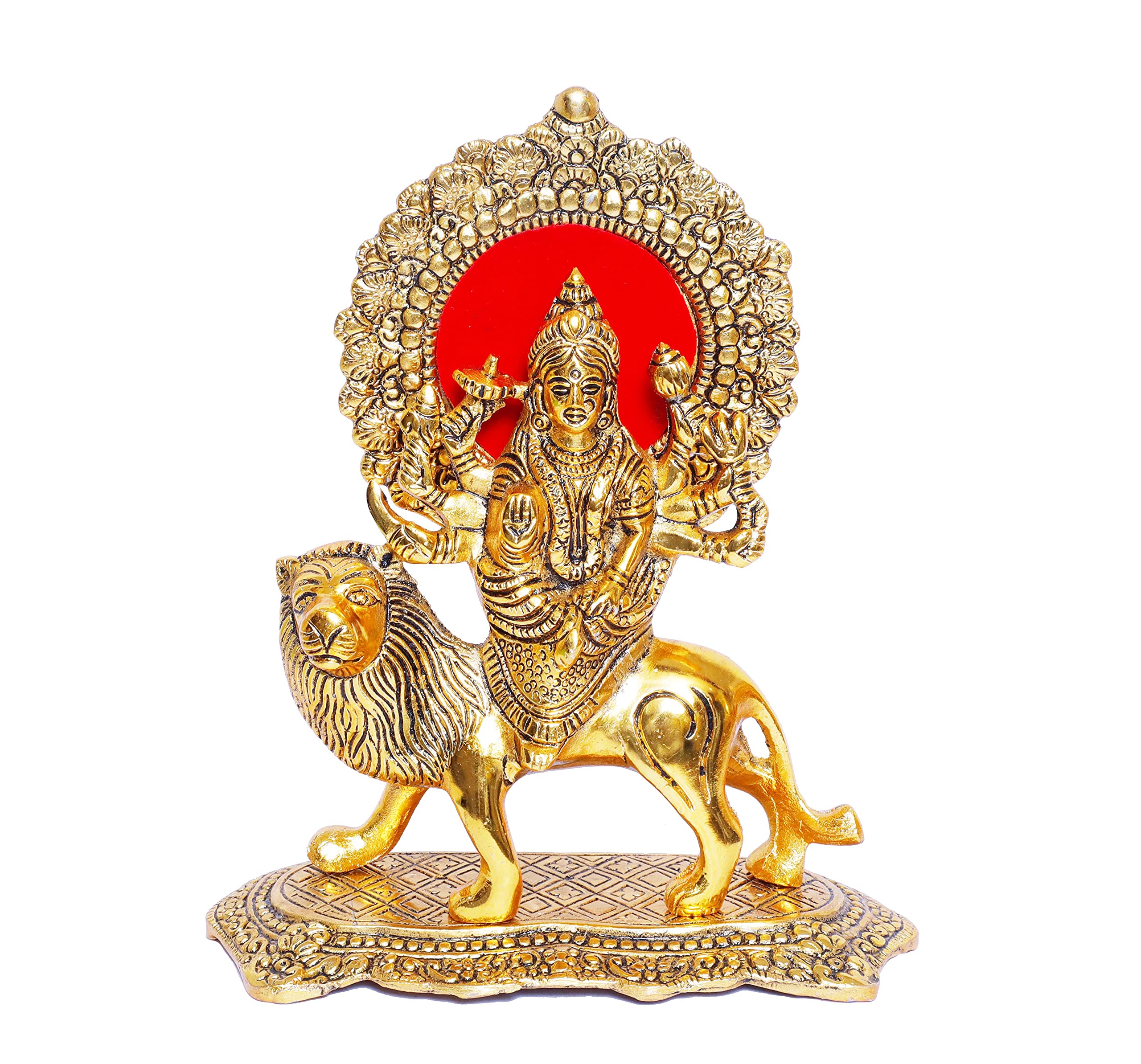 KridayKraft Durga Maa Murti,Shero vali ma Metal Statue for Navratri Pooja,Temple Pooja,Decor Your Home & Office,Religious Idol Gift Article,Showpiece Figurines...