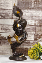 ARTVARKO Pure Brass Lord Krishna Bhagwan JI Playing Flute for Home Gallery Décor Idol Pooja Murti God Marriage Gift Height 20 Inch.