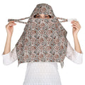 DEEPNYRA - LIVING STYLE Scarf Face Full Covering With Mask Head Hair Wrap Sun Protection For Women Cotton Printed Square All Season Wear (MULTIKATHA)