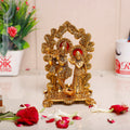 KridayKraft Radha Krishna Standing Playing Flute Metal Statue Gold Antique Finish for Pooja & Home,Office Decorative,Radha Krishna Murti Showpiece Figurines,Religious Idol Gift Article...