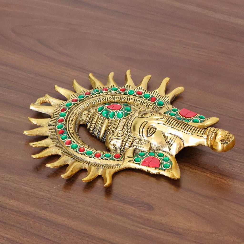Metal Ganesha ji Statue,Ganpati Wall Hanging Sculpture Lord Ganesh Idol Lucky Feng Shui Wall Decor Your Home, Office,Religious Gift Article