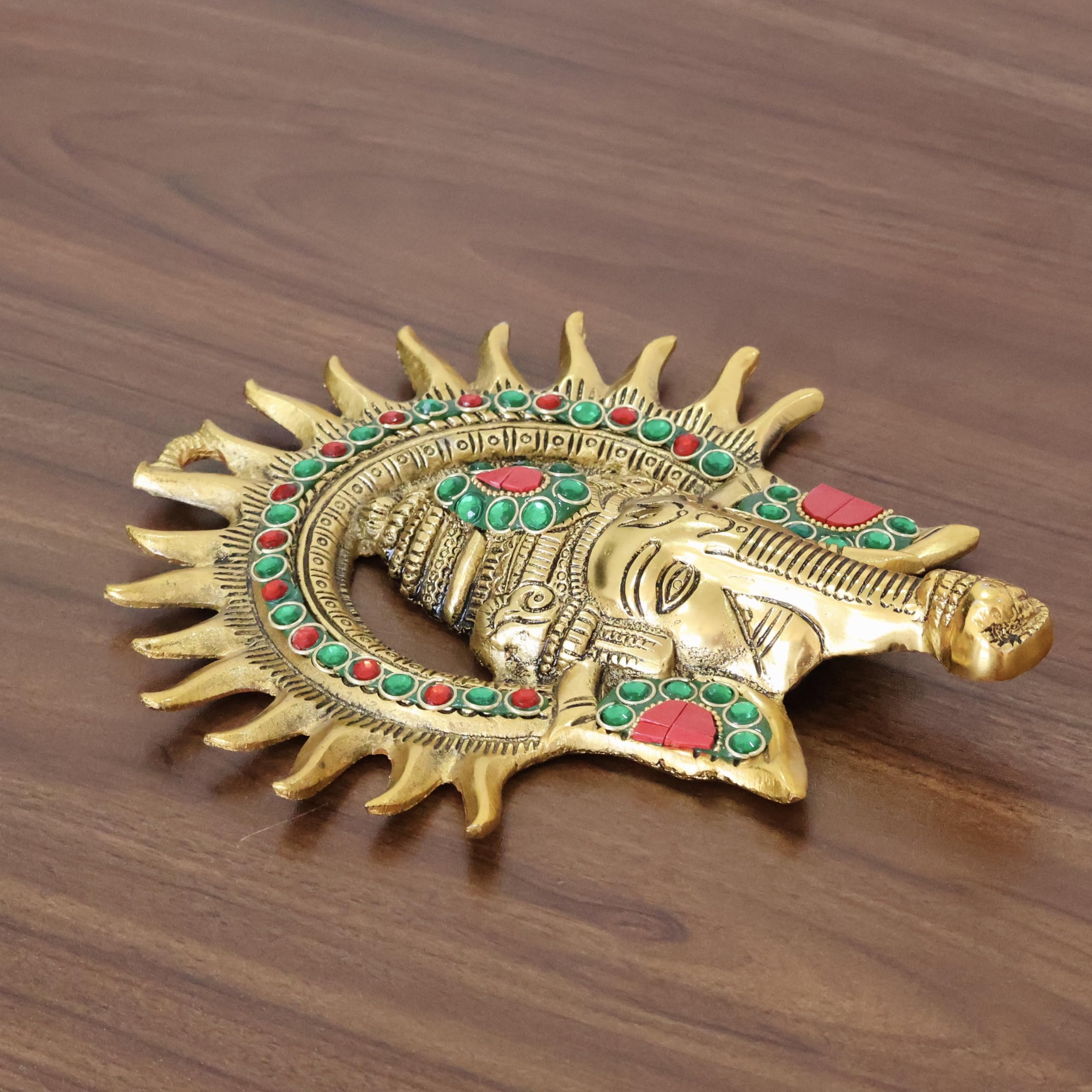 Metal Ganesha ji Statue,Ganpati Wall Hanging Sculpture Lord Ganesh Idol Lucky Feng Shui Wall Decor Your Home, Office,Religious Gift Article