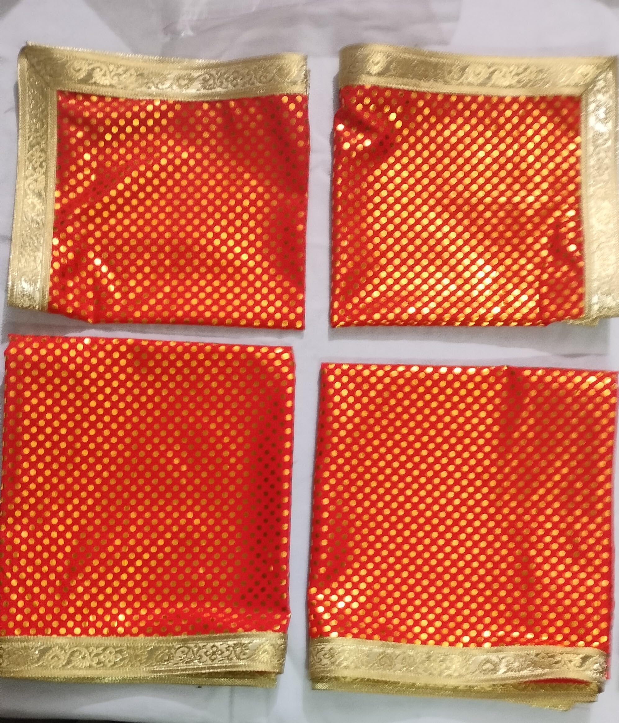 Lakshmi Maa Collection's Rumala Sahib Double Set(Red with Gota- 4 PEC.)