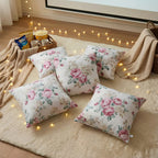 Clasiko Cotton Cushion Covers 16x16 – Set of 5 Decorative Cushion Covers, Rosette Royal, Soft Cotton, Hidden Zip, Sofa & Bedroom Décor