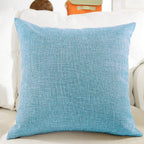 Khooti Decorative Jute Square Cushion Cover Throw Pillow Cover for Living Room Couch Diwan Single Seater Sofa, Modern Boho Medium 16 x 16 Inches / 40 x 40 cm (Colour - Teal Green)(Set of 1 piece)