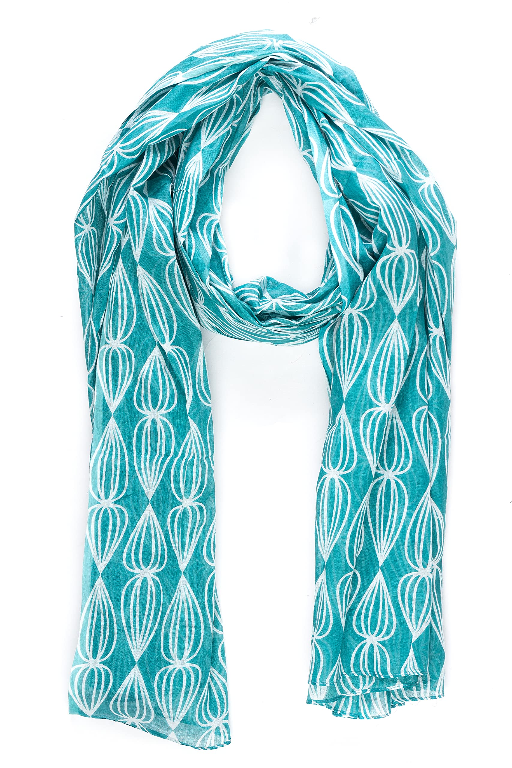 AQVA Printed Cotton Scarf for Women Stylish (Topspin Peacock) | Head and Face Cover Scarf for Girls with 100% Cotton | Soft & Lightweight Scarves/Stoles for all Weather (72 x 43 in)