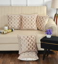 DECOMIZER Jacquard Geomteric Cushion Covers 24 inch x 24 inch Set of 5 Ethnic Motifs Cushion Covers,Design- Ambi,Color- Beige