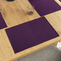 Encasa XO Dining Table Placemats, Ribbed Cotton Non-Slip Place Mats Purple Kafalo