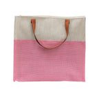 JUTEKA Stylish, Baby Pink,Durable, Multipurpose Hand Bag for Lunch, Shopping, Eco Friendly Jute Bag with Leather Handles……