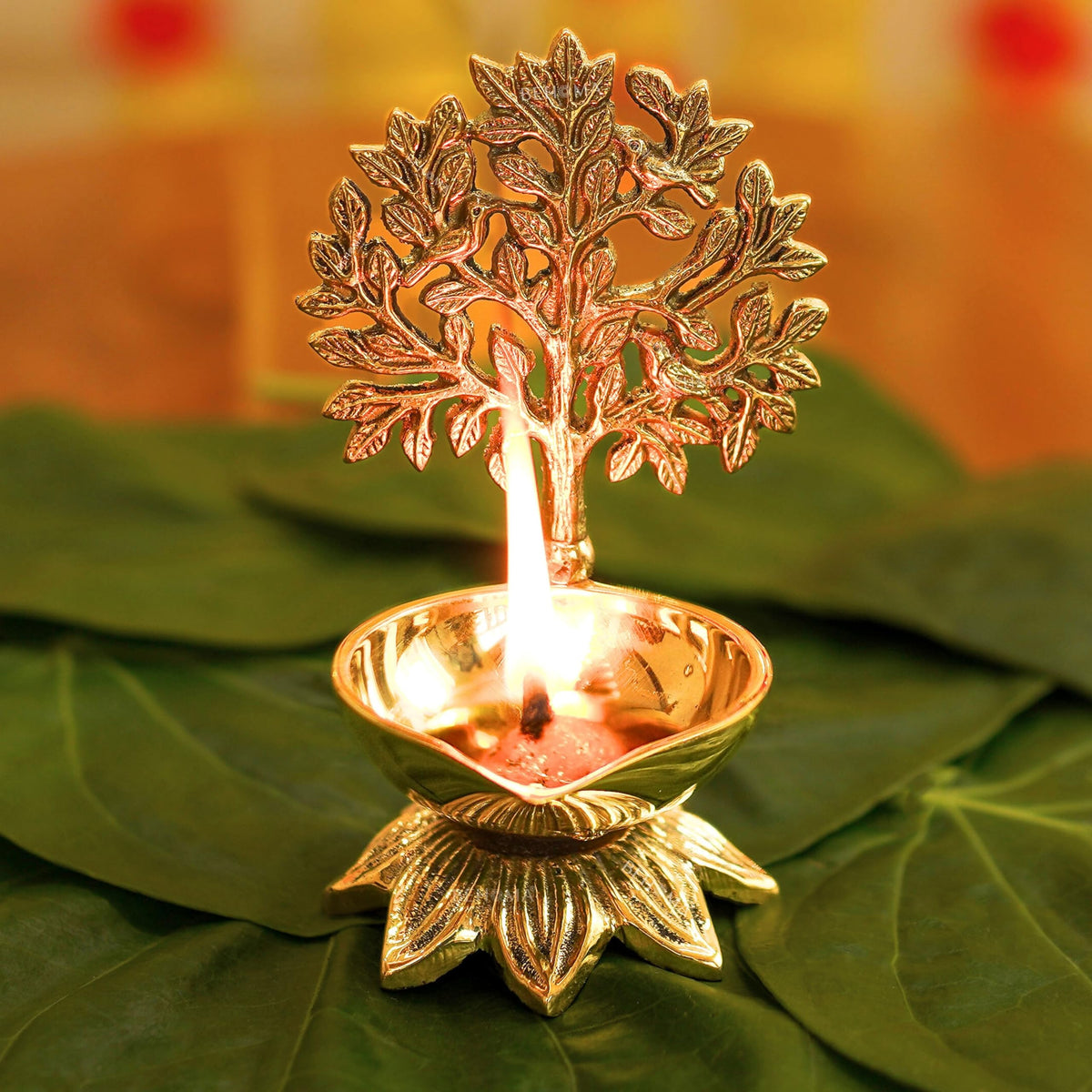 Behoma 100% Pure Brass Kalpavriksha Diya for Puja | Deepak for Mandir