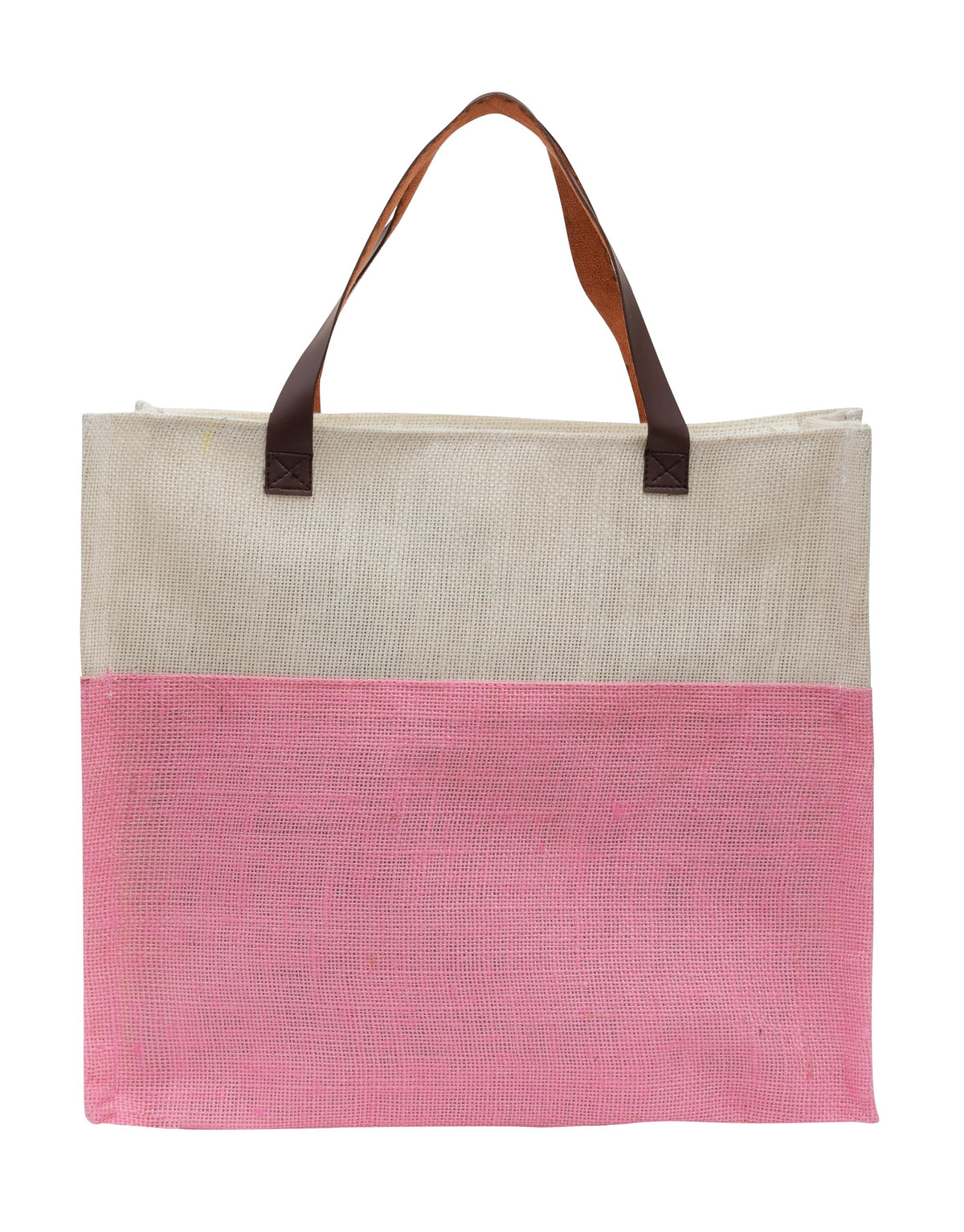 JUTEKA Stylish, Baby Pink,Durable, Multipurpose Hand Bag for Lunch, Shopping, Eco Friendly Jute Bag with Leather Handles……