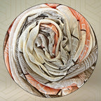 FAHABO Digital Print Mal Mal Cotton Scarf for Women – Soft, Lightweight Hijab, Head & Neck Wrap | Stylish Fashion Scarf (Bavarian Cream, Dark Tan, Orange Peel)