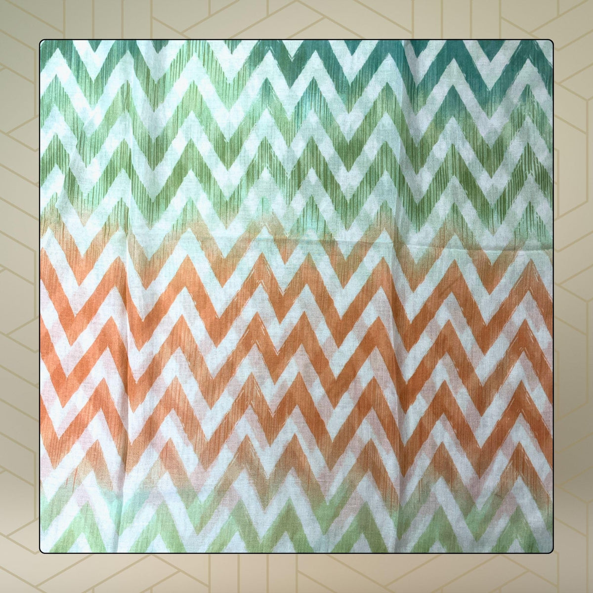 FAHABO Scarf for Women Stylish Printed Cotton Soft Stole | Hijab Scarf | Headscarf | Neck Scarf | Wraps (Green, Orange) Size: 73 L x 35 W