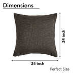 Yellow Weaves Jute Texture Cushion Covers, 24 X 24 Inches, Brown, 1 Piece-250 TC