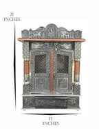 Brilliant Home Designs Aluminium & Copper Oxidized Home Temple Mandir/Ghar mandir/Pooja mandir (L-15 Inches B-7 Inches)