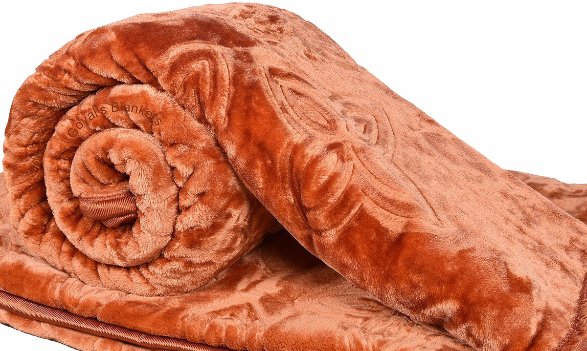 Goyal's Super Soft Mink Single Bed Blanket 500 Tc, 63 X 85 Size - Golden, Thermal Kafalo